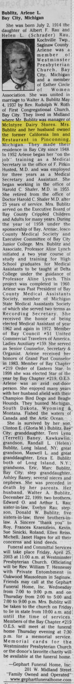 California Inn - Apr 23 2003 Article (newer photo)